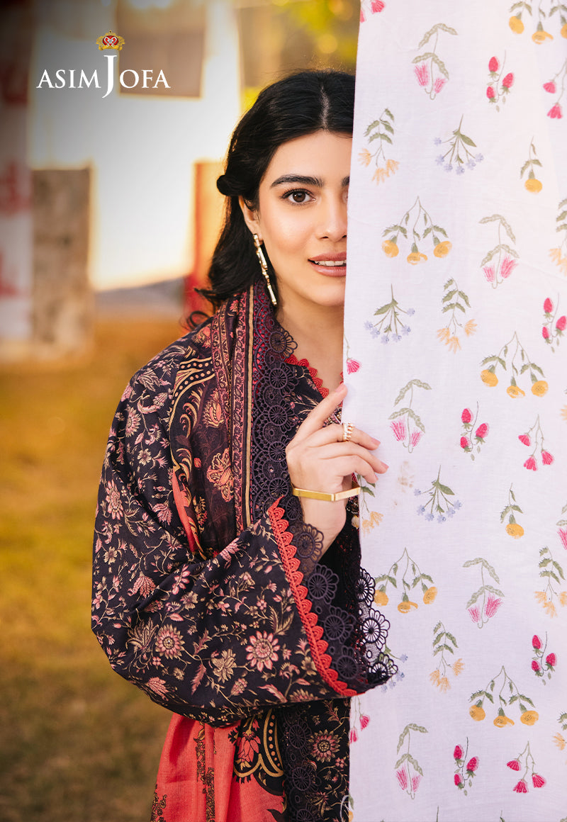 Asim Jofa Prints Unstitched Drop 1 Ajubj-18 Printed Lawn 3 Pcs