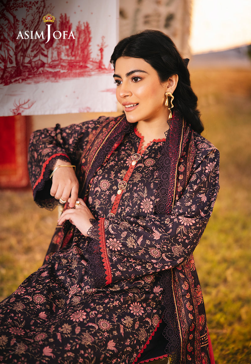 Asim Jofa Prints Unstitched Drop 1 Ajubj-18 Printed Lawn 3 Pcs