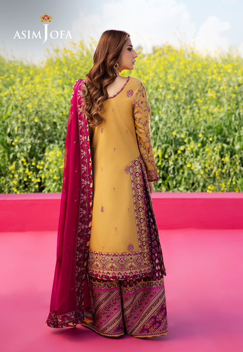 Asim Jofa Luxury Lawn 25 Ajell-07 Embroidered Lawn 3 Pcs