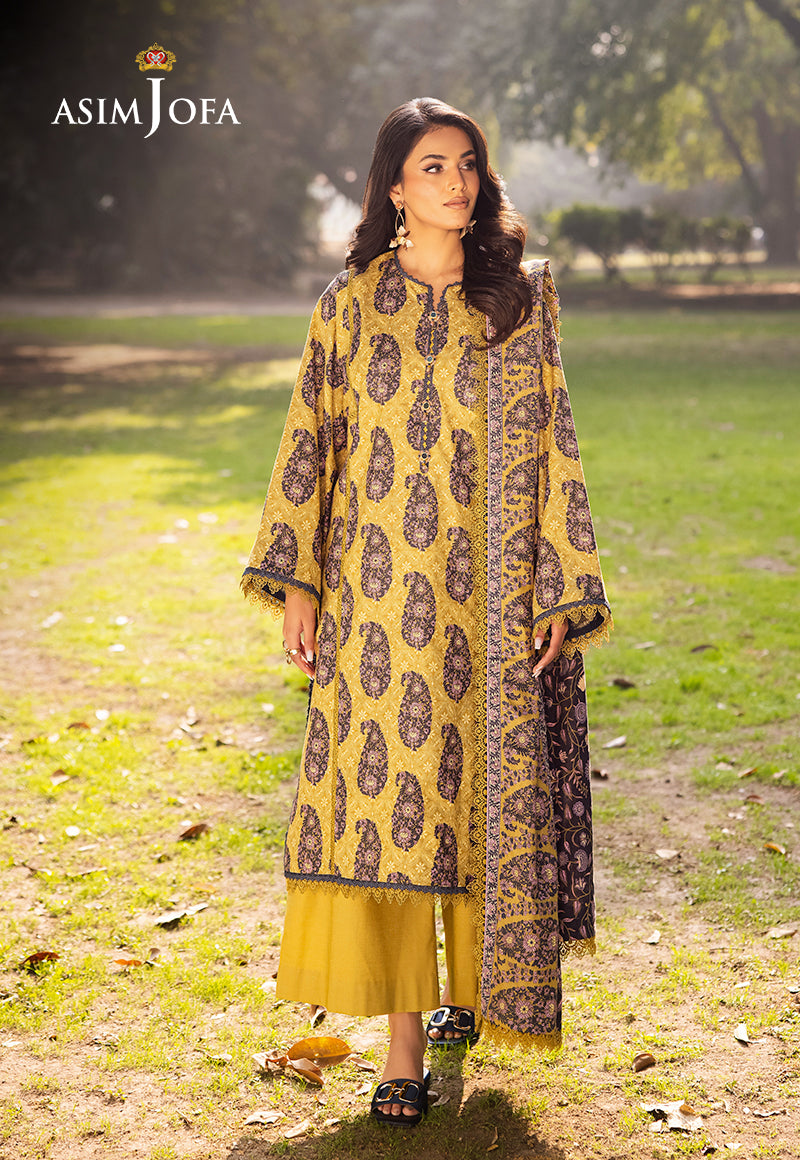 Asim Jofa Prints Unstitched Drop 2 Ajubj-33 Printed Lawn 3 Pc