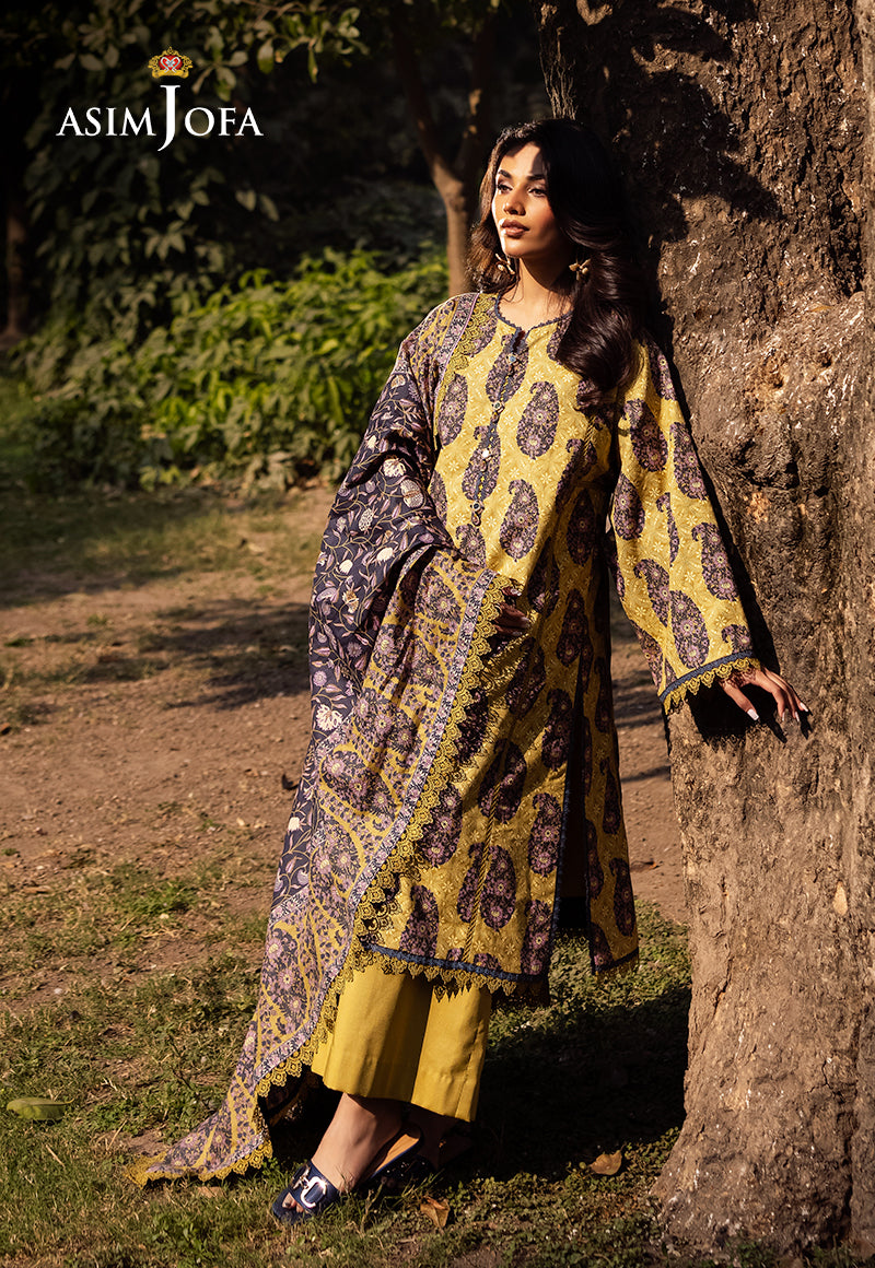 Asim Jofa Prints Unstitched Drop 2 Ajubj-33 Printed Lawn 3 Pc