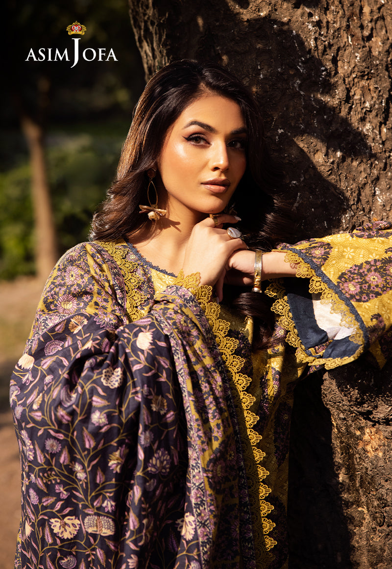 Asim Jofa Prints Unstitched Drop 2 Ajubj-33 Printed Lawn 3 Pc
