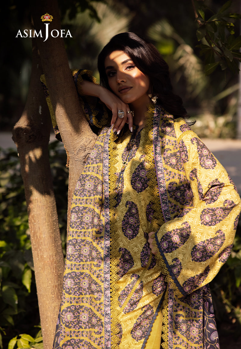 Asim Jofa Prints Unstitched Drop 2 Ajubj-33 Printed Lawn 3 Pc