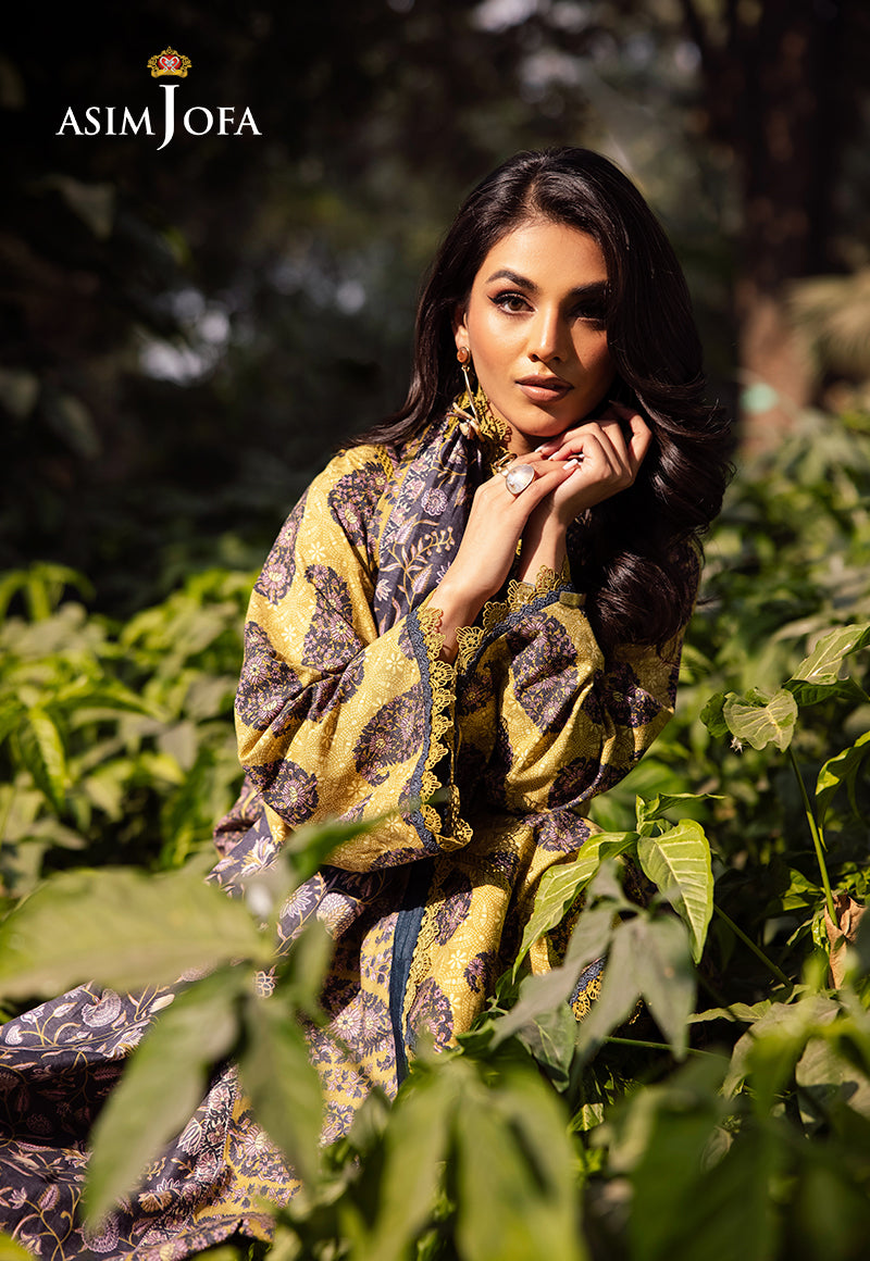 Asim Jofa Prints Unstitched Drop 2 Ajubj-33 Printed Lawn 3 Pc