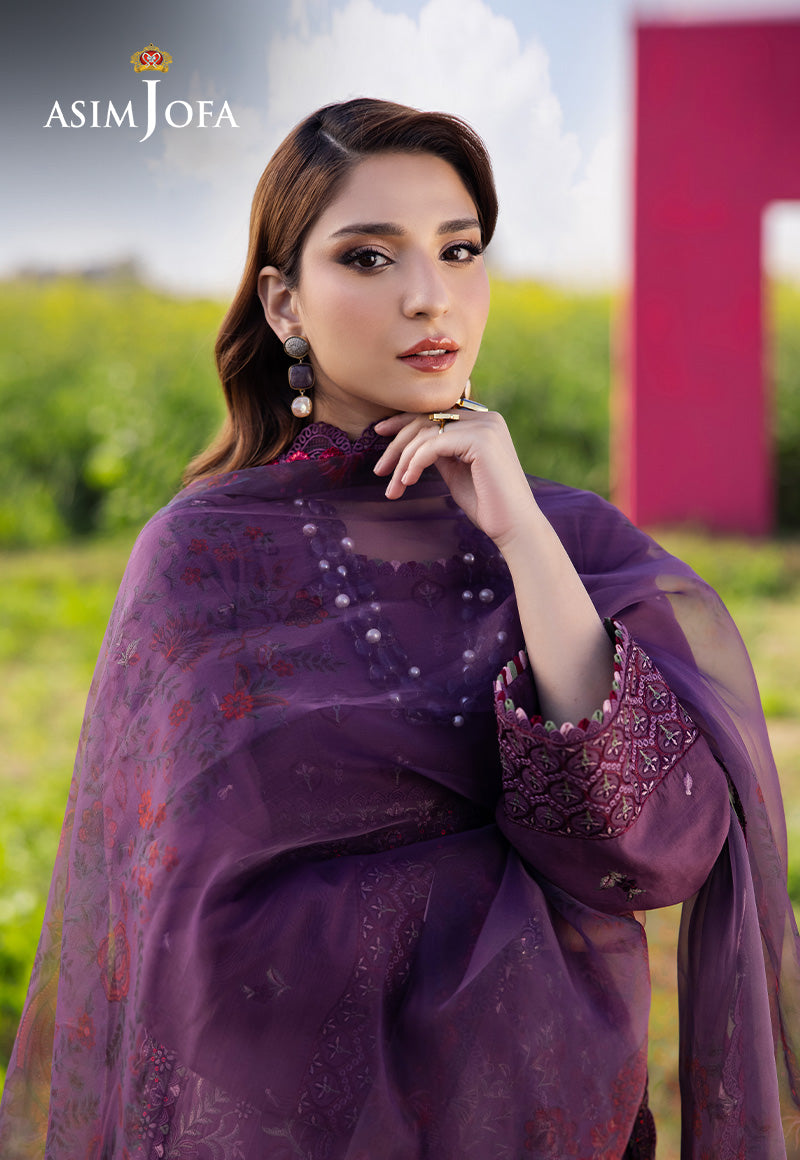 Asim Jofa Luxury Lawn 25 Ajell-18 Embroidered Lawn 3 Pcs