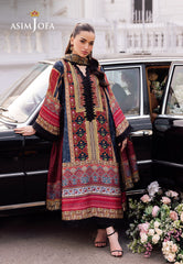 Asim Jofa Charmeuse Silk Ajrs-05 Digitally Printed Embroidered Blended Silk 3 Pcs