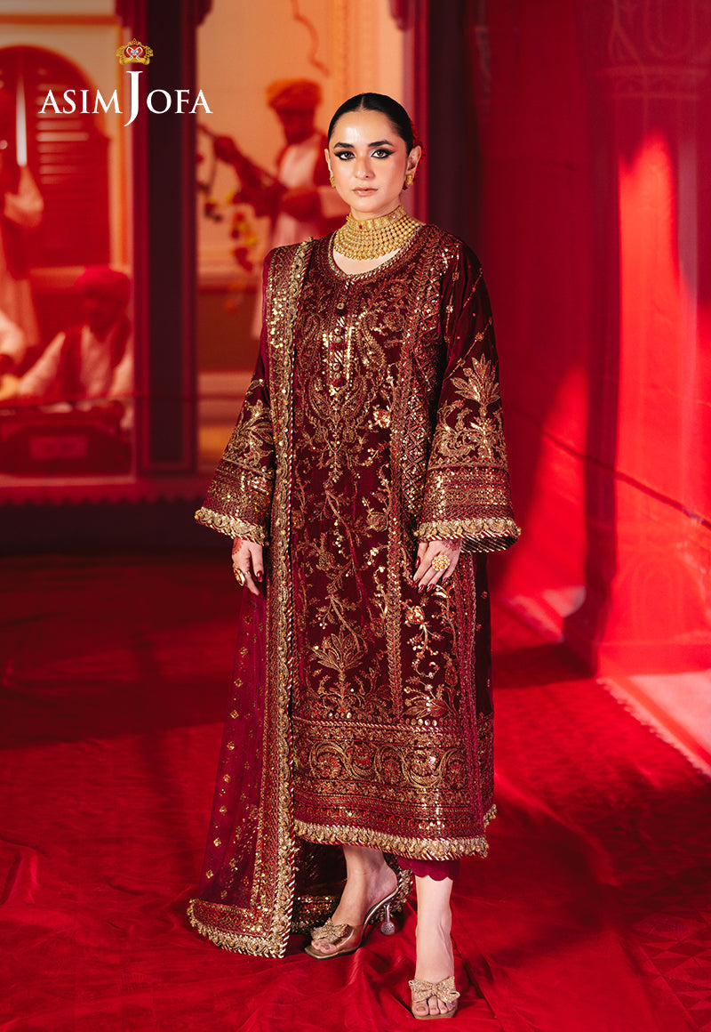 Asim Jofa Makhmal Ajmv-02 Embroidered Velvet 3 Pcs
