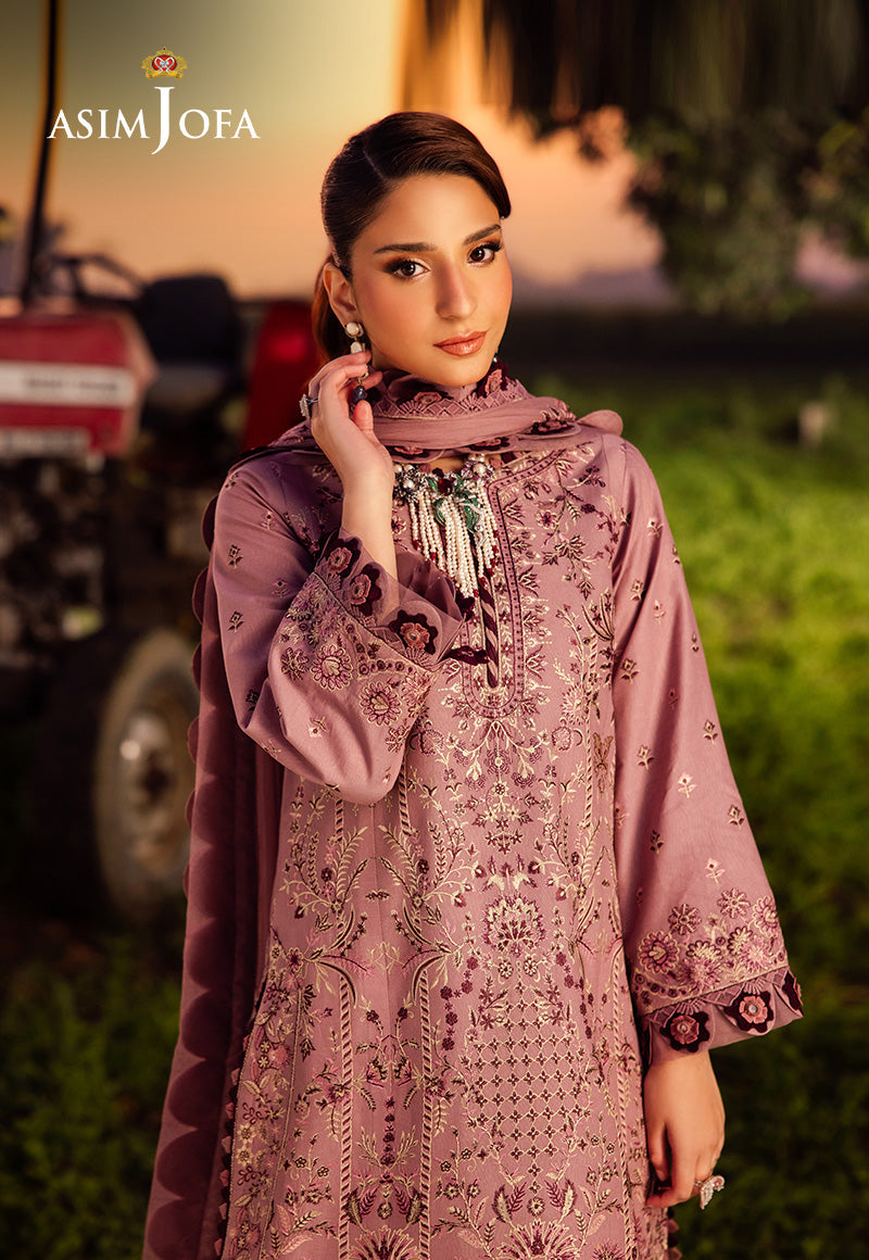 Asim Jofa Luxury Lawn 25 Ajell-02 Embroidered Lawn 3 Pcs