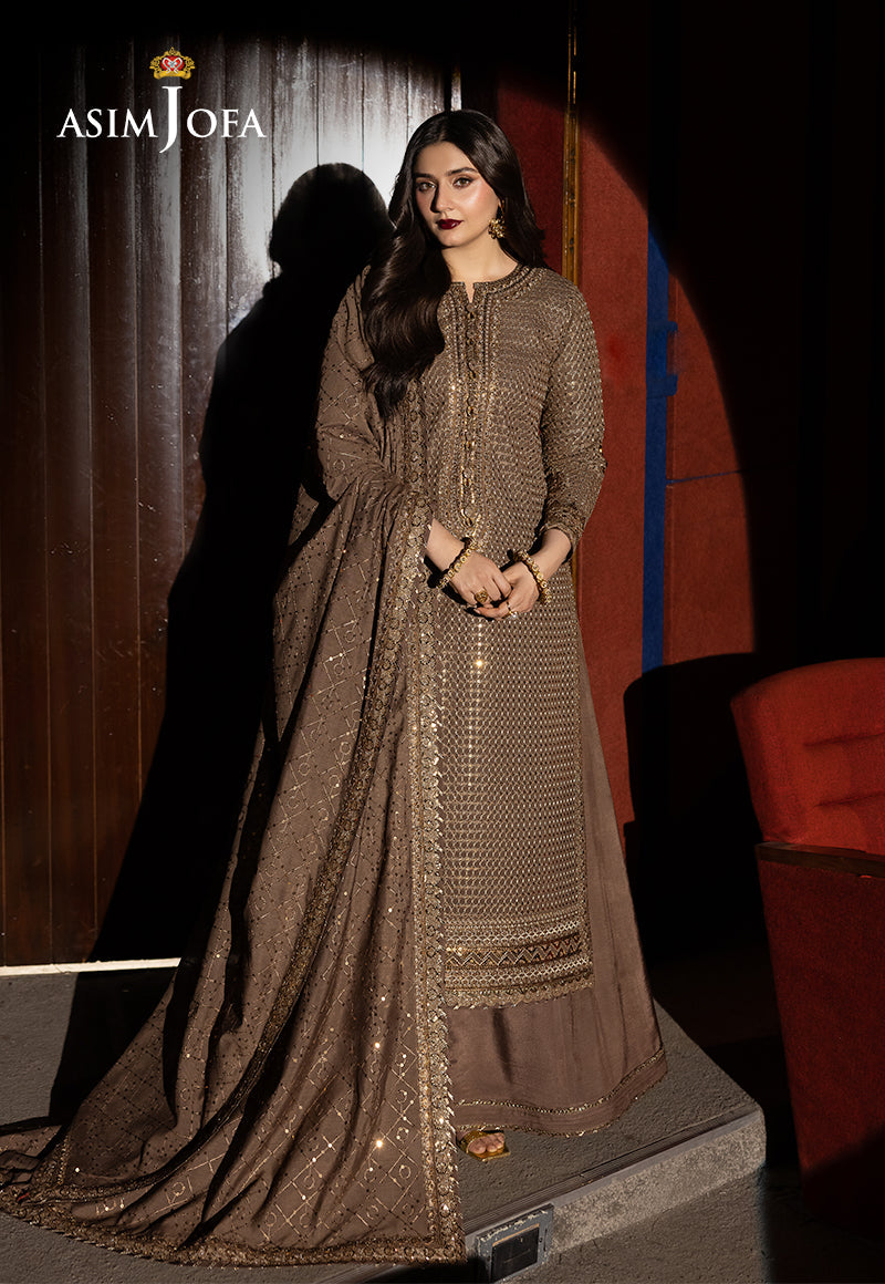 Asim Jofa Unstitched 3 Piece Luxury Festive Rejoice AJLFF-08 Embroidered Paper Cotton 3 Pcs