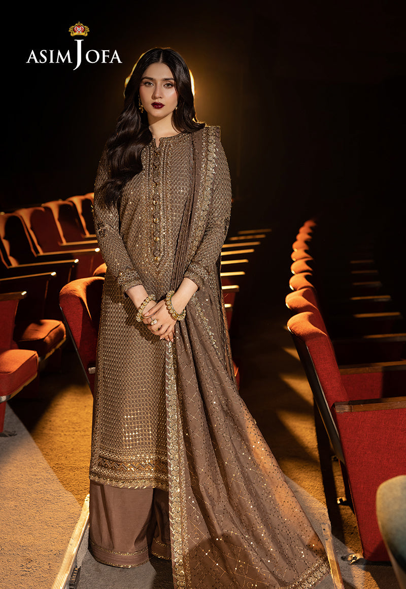Asim Jofa Unstitched 3 Piece Luxury Festive Rejoice AJLFF-08 Embroidered Paper Cotton 3 Pcs