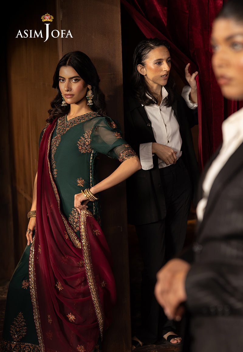 Asim Jofa Unstitched 3 Piece Luxury Festive Rejoice AJLFF-02 Embroidered Chiffon 3 Pcs