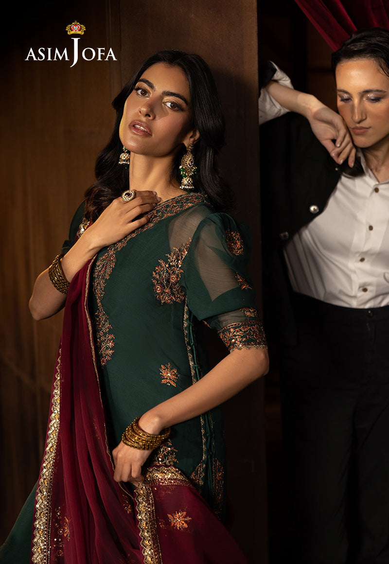 Asim Jofa Unstitched 3 Piece Luxury Festive Rejoice AJLFF-02 Embroidered Chiffon 3 Pcs