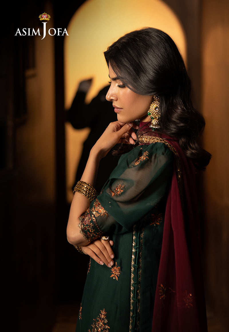 Asim Jofa Unstitched 3 Piece Luxury Festive Rejoice AJLFF-02 Embroidered Chiffon 3 Pcs