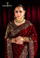 Asim Jofa Designers Limited Edition Ajmvd-08 Embroidered Velvet Stitched 2 Pcs