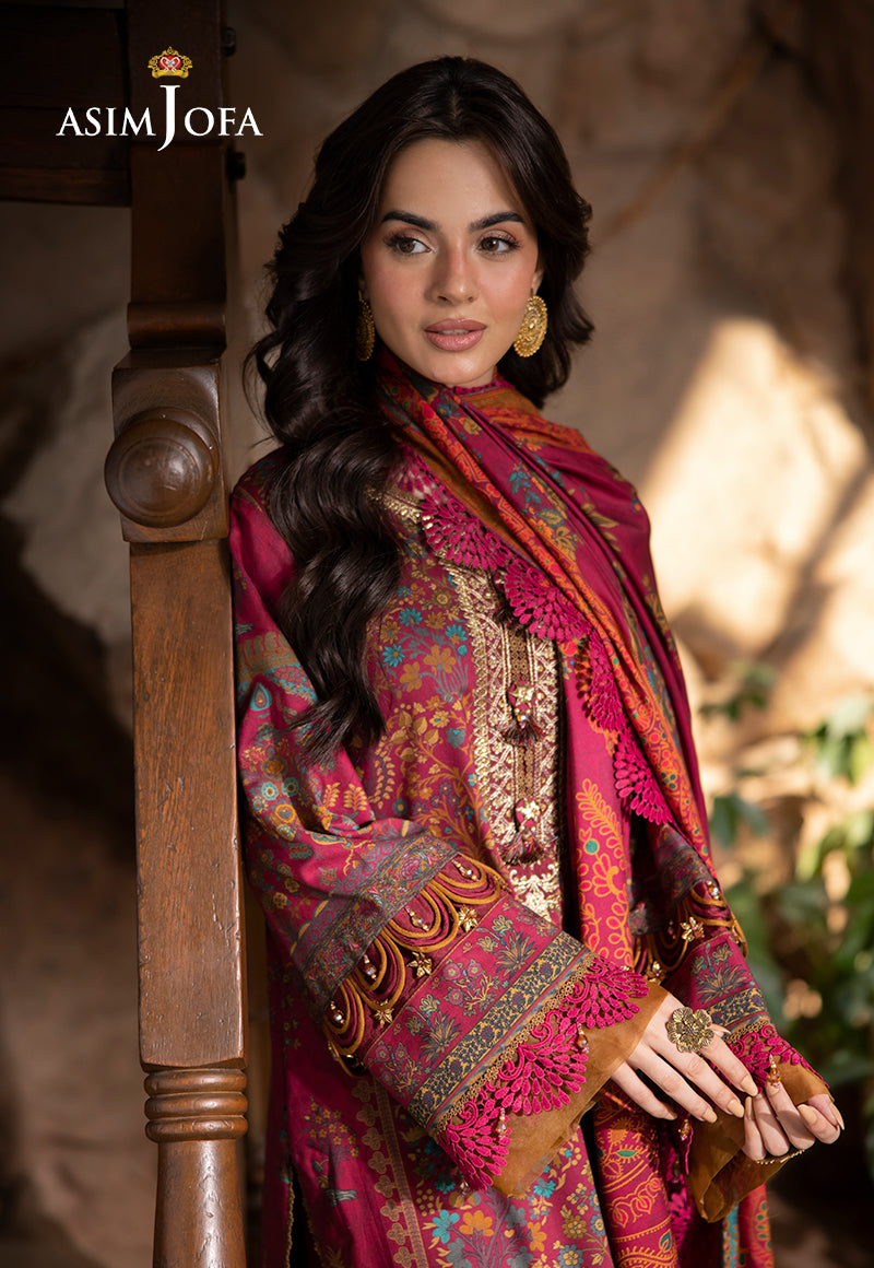 Asim Jofa Designers Limited Edition Ajuwd-18 Embroidered Viscose 3 Pcs