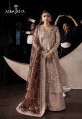 Asim Jofa Unstitched 3 Piece Luxury Festive Rejoice AJLFF-10 Embroidered Zari Tissue 3 Pcs