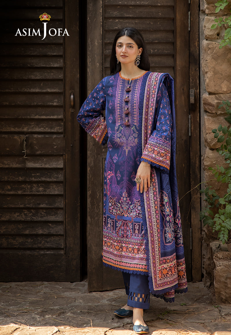 Asim Jofa Designers Limited Edition Ajuwd-33 Printed Khaddar 3 Pcs