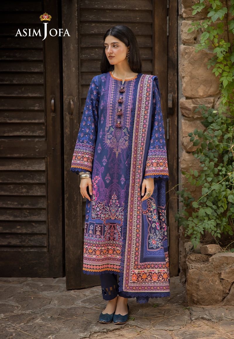 Asim Jofa Designers Limited Edition Ajuwd-33 Printed Khaddar 3 Pcs