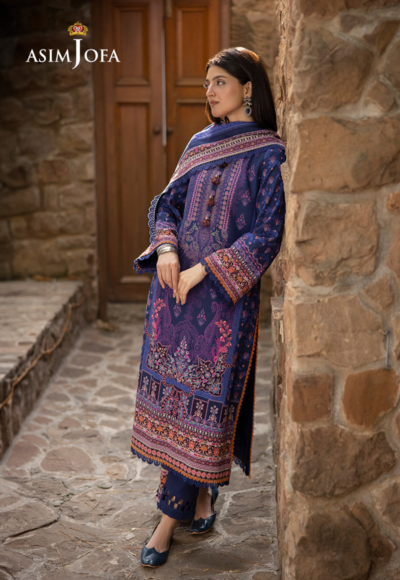 Asim Jofa Designers Limited Edition Ajuwd-33 Printed Khaddar 3 Pcs