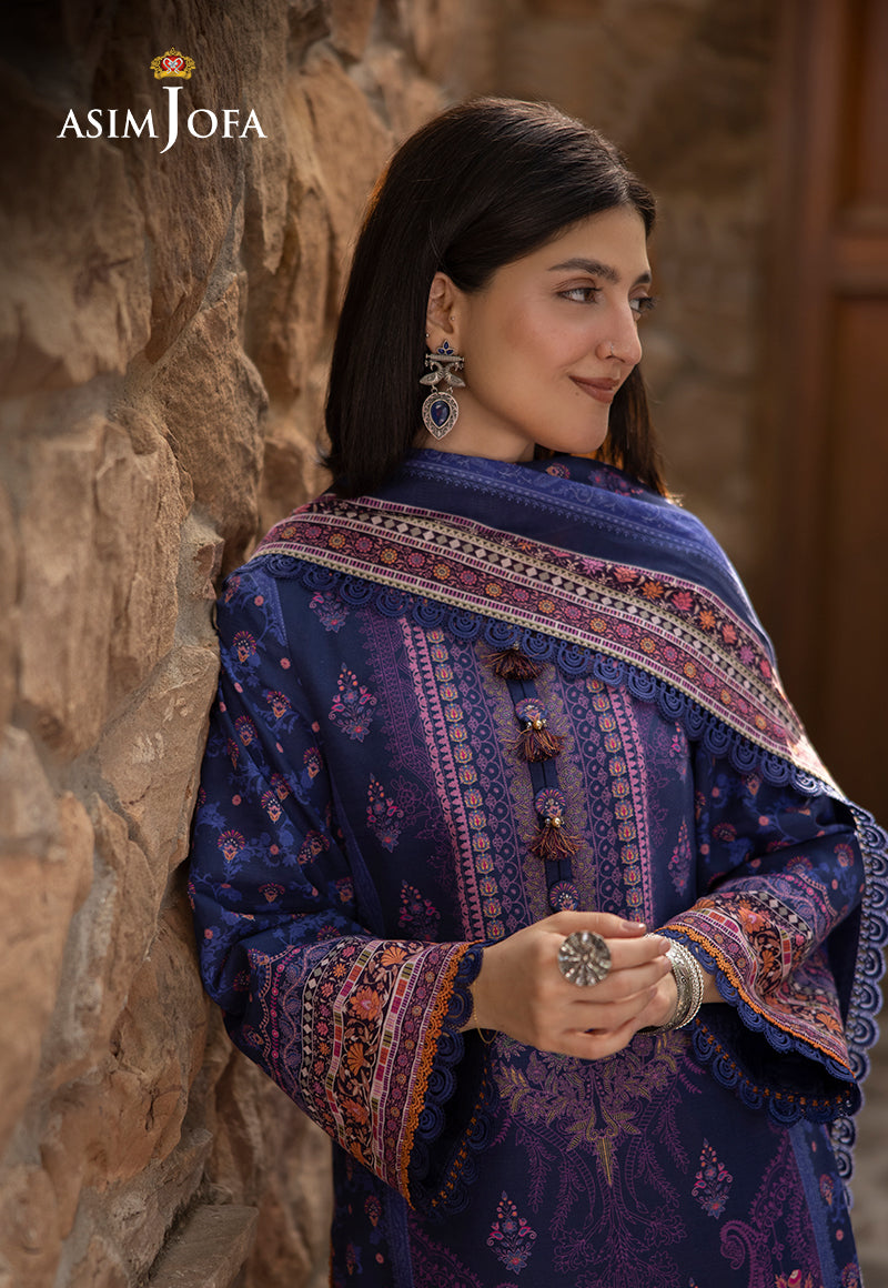 Asim Jofa Designers Limited Edition Ajuwd-33 Printed Khaddar 3 Pcs