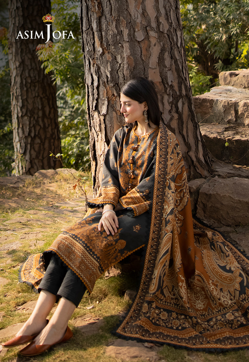 Asim Jofa Designers Limited Edition Ajuwd-37 Printed Khaddar 3 Pcs