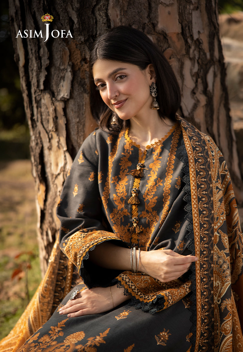 Asim Jofa Designers Limited Edition Ajuwd-37 Printed Khaddar 3 Pcs