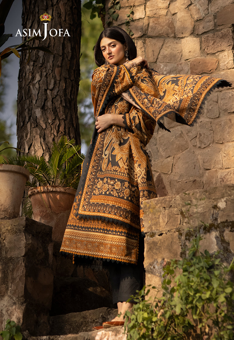 Asim Jofa Designers Limited Edition Ajuwd-37 Printed Khaddar 3 Pcs