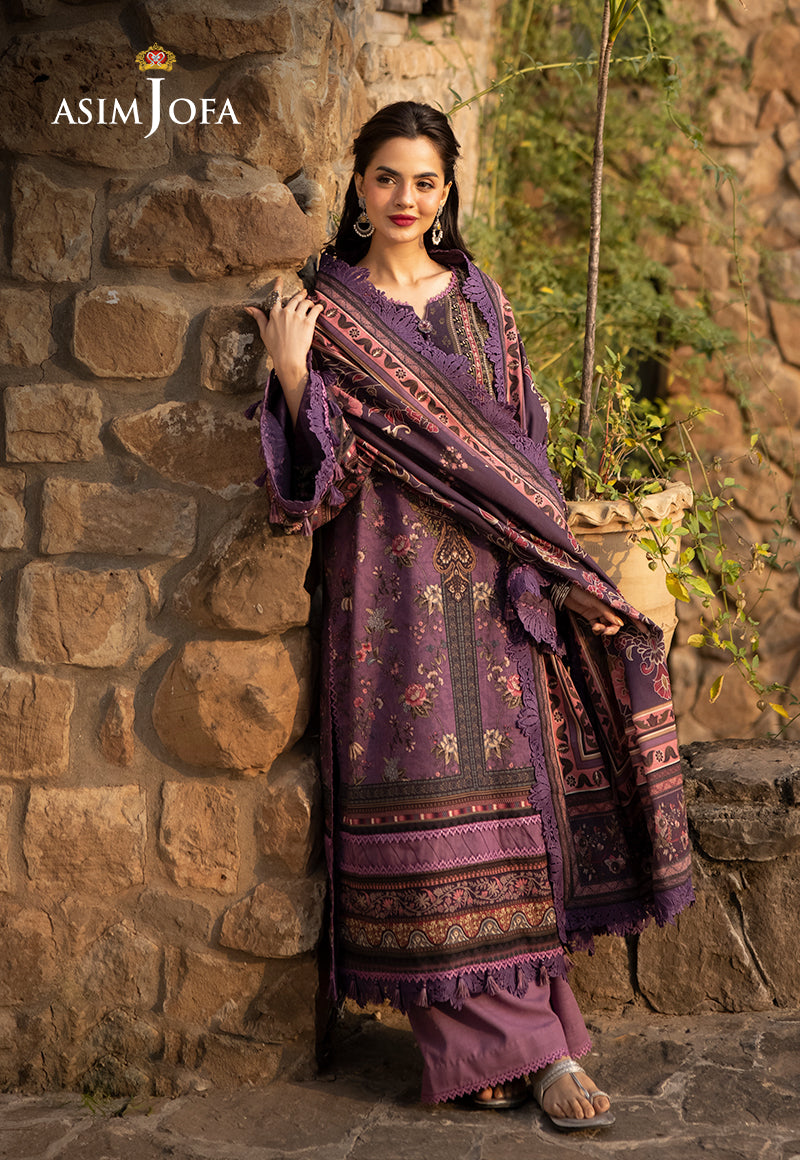 Asim Jofa Designers Limited Edition Ajuwd-05 Embroidered Khaddar 3 Pcs