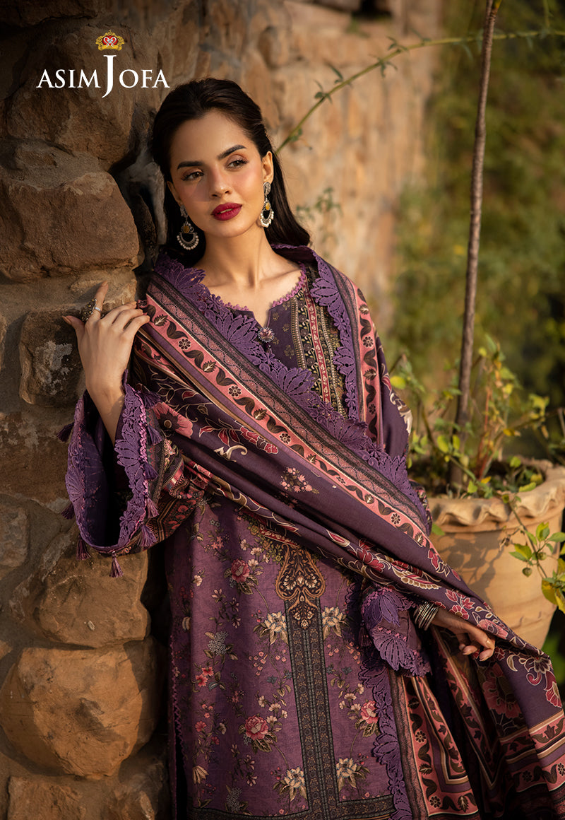Asim Jofa Designers Limited Edition Ajuwd-05 Embroidered Khaddar 3 Pcs