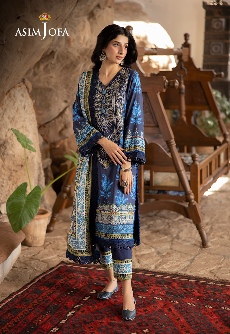 Asim Jofa Designers Limited Edition Ajuwd-16 Embroidered Stitched 3 Pcs