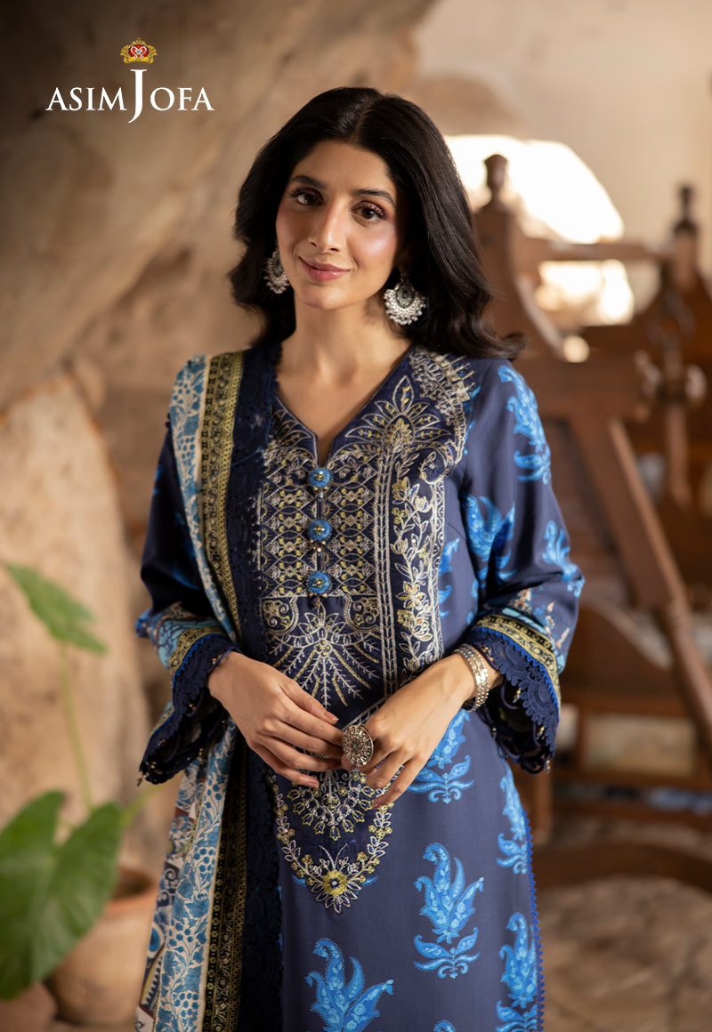 Asim Jofa Designers Limited Edition Ajuwd-16 Embroidered Stitched 3 Pcs