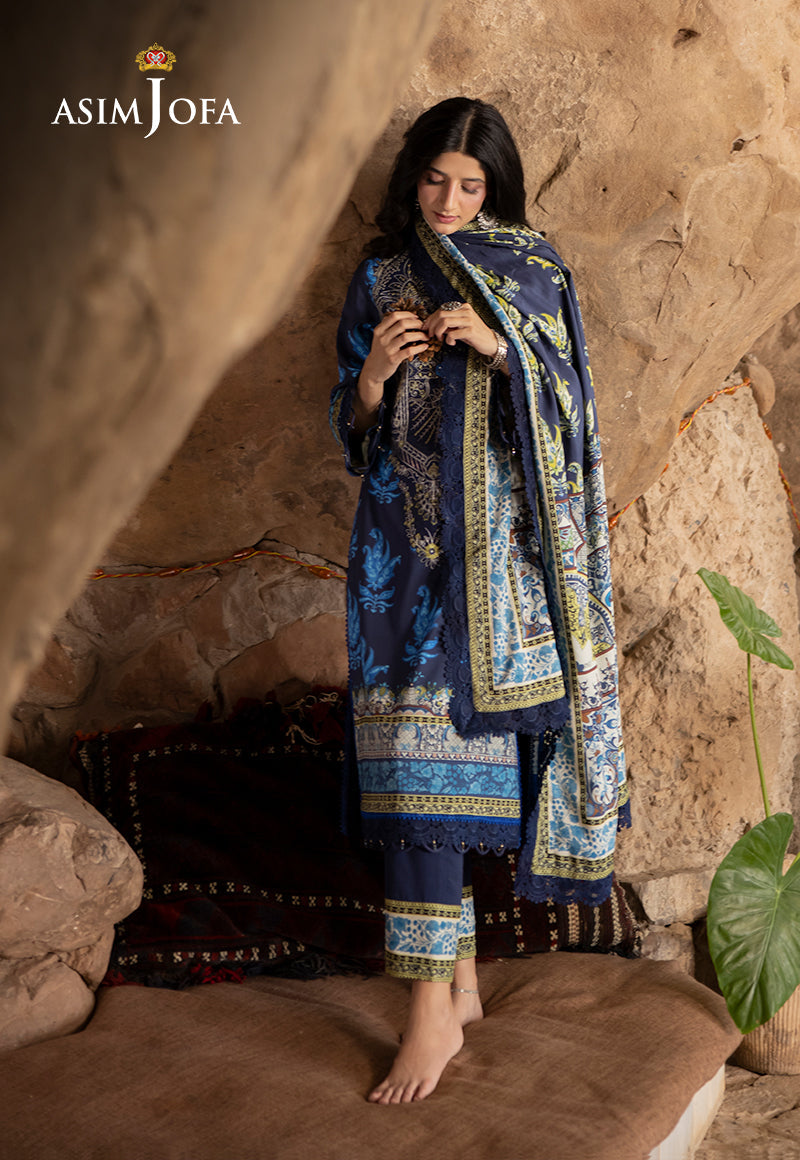 Asim Jofa Designers Limited Edition Ajuwd-16 Embroidered Stitched 3 Pcs