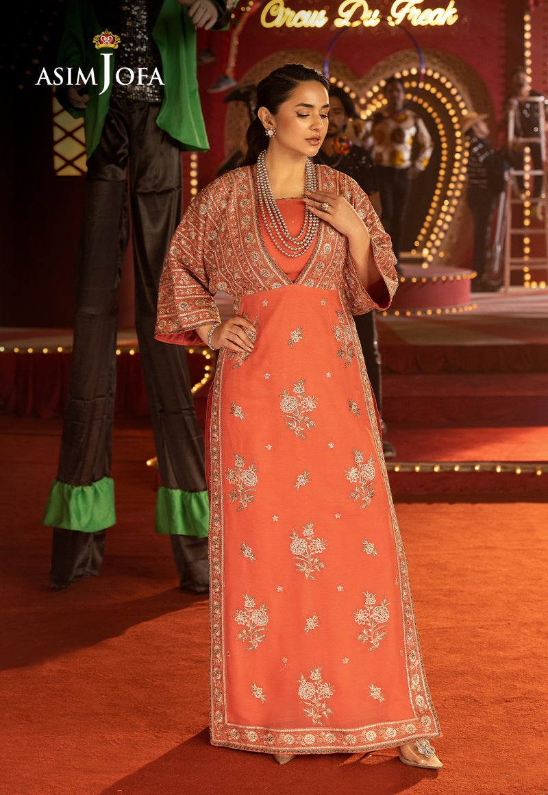 Asim Jofa Unstitched 3 Piece Luxury Festive Rejoice AJLFF-14 Embroidered Chiffon 2 Pcs