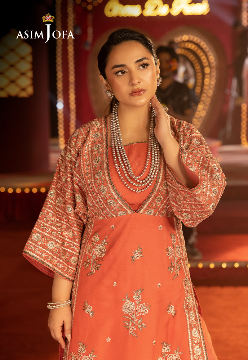 Asim Jofa Unstitched 3 Piece Luxury Festive Rejoice AJLFF-14 Embroidered Chiffon 2 Pcs