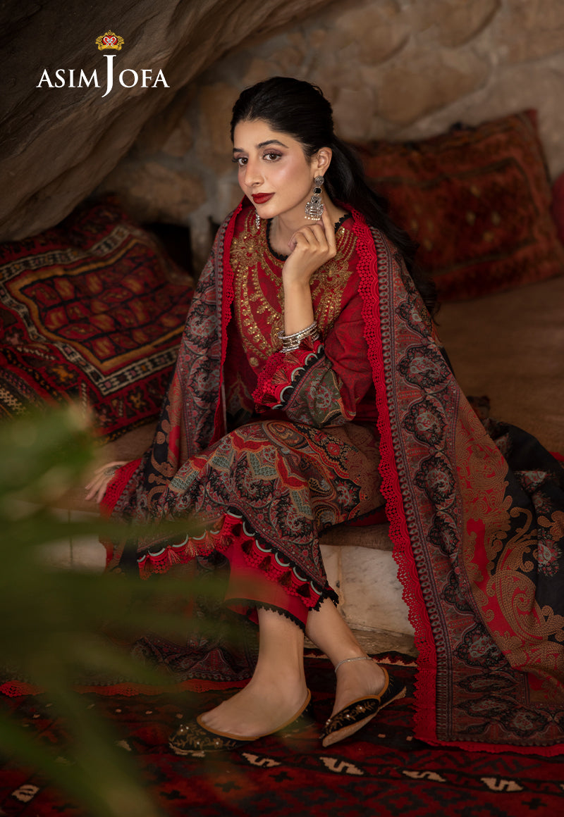 Asim Jofa Designers Limited Edition Ajuwd-02 Embroidered Stitched 3 Pcs
