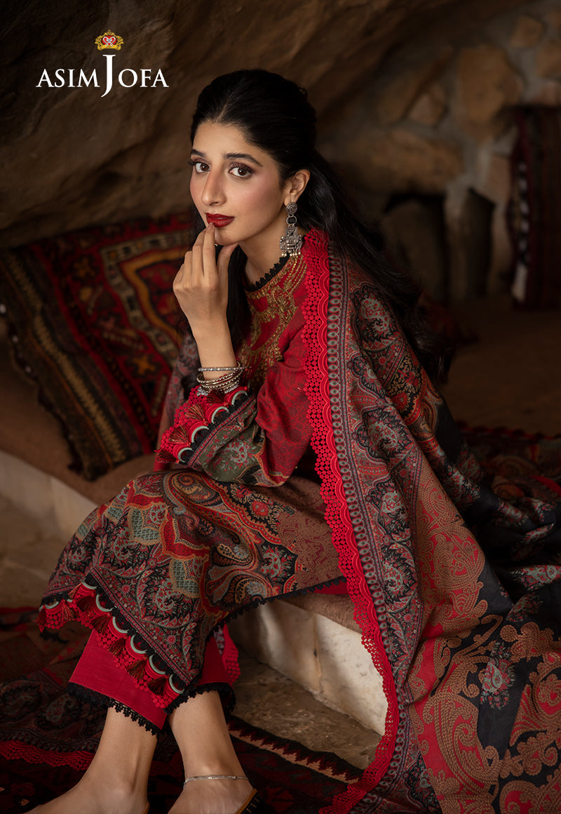 Asim Jofa Designers Limited Edition Ajuwd-02 Embroidered Stitched 3 Pcs