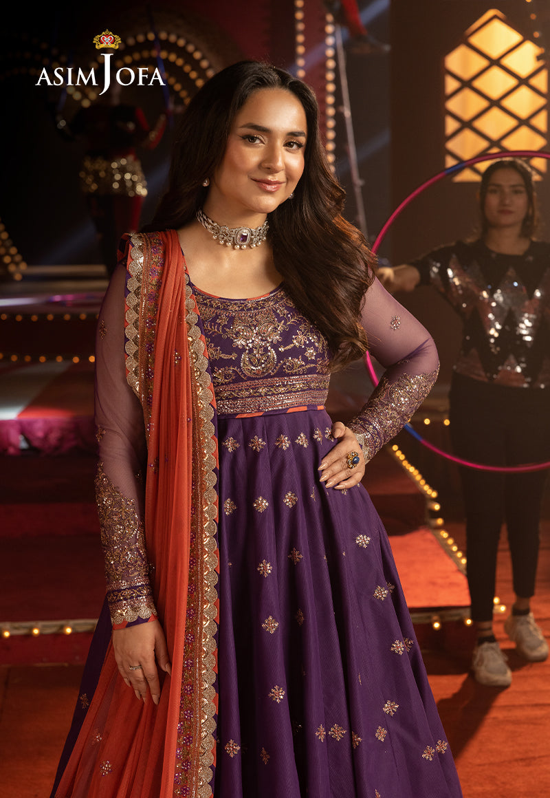 Asim Jofa Unstitched 3 Piece Luxury Festive Rejoice AJLFF-01 Embroidered Net 3 Pcs