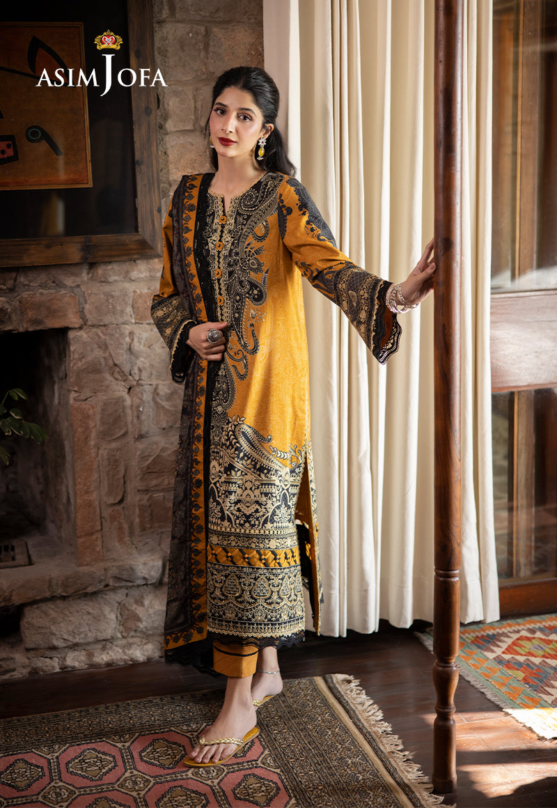 Asim Jofa Designers Limited Edition Ajuwd-23 Embroidered Stitched 3 Pcs