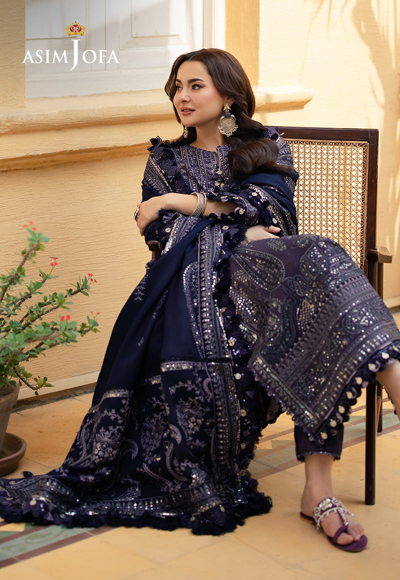 Asim Jofa Designers Limited Edition Ajkid-05 Embroidered Twill Stitched 3 Pc
