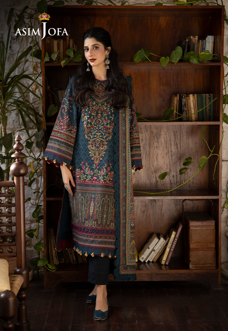 Asim Jofa Designers Limited Edition Ajuwd-03 Embroidered Khaddar 3 Pcs