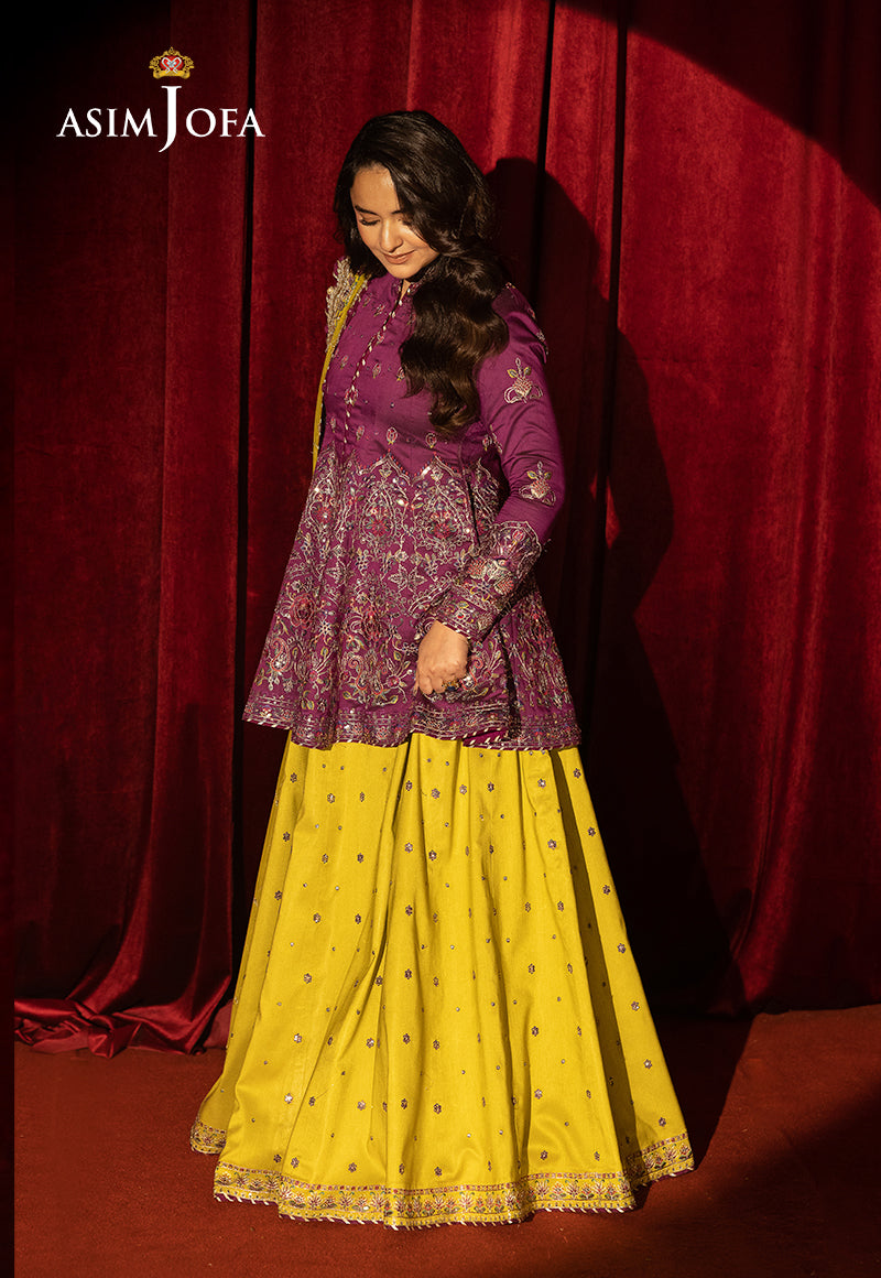 Asim Jofa Unstitched 3 Piece Luxury Festive Rejoice AJLFF-17 Embroidered Two Tone Cotton Silk 3 Pcs