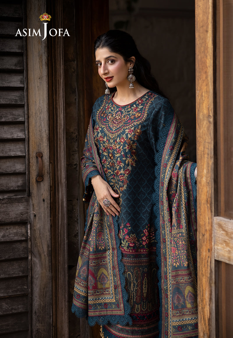 Asim Jofa Designers Limited Edition Ajuwd-03 Embroidered Khaddar 3 Pcs