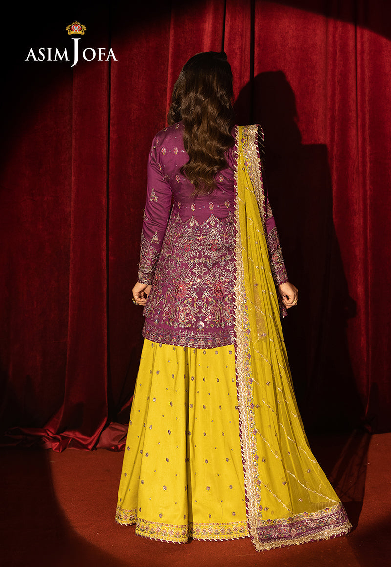 Asim Jofa Unstitched 3 Piece Luxury Festive Rejoice AJLFF-17 Embroidered Two Tone Cotton Silk 3 Pcs