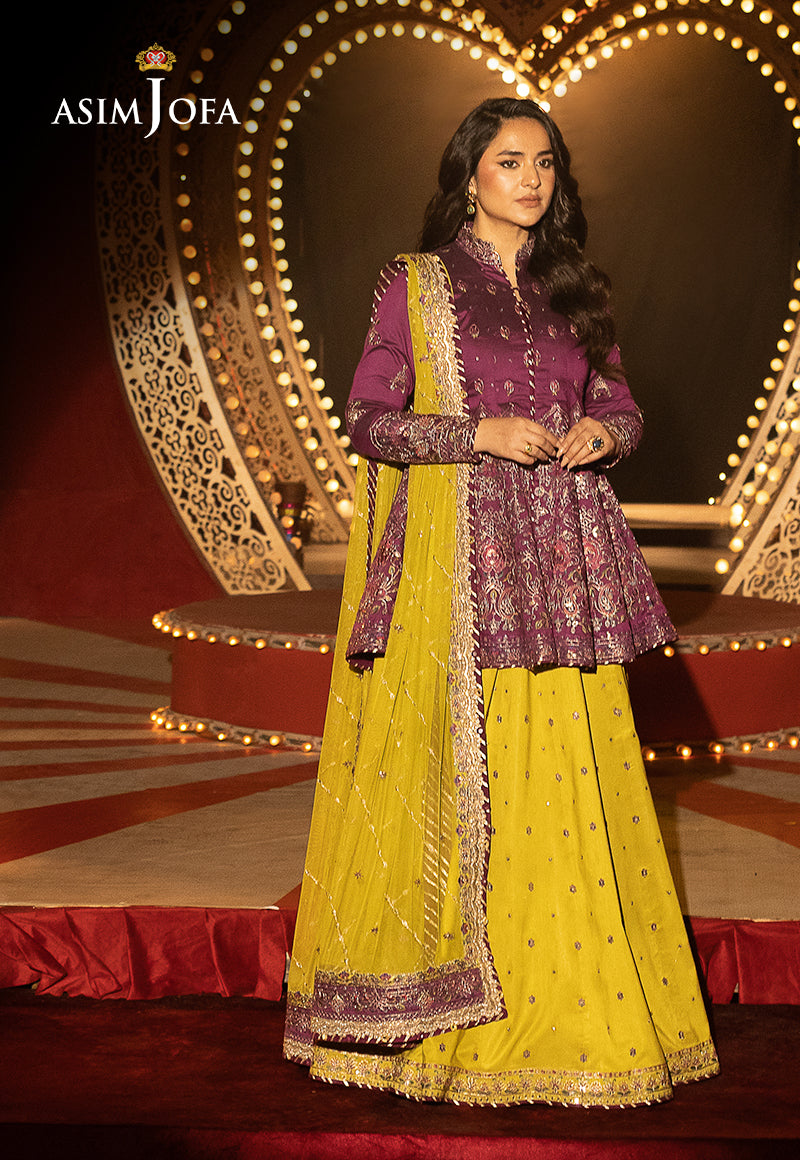 Asim Jofa Unstitched 3 Piece Luxury Festive Rejoice AJLFF-17 Embroidered Two Tone Cotton Silk 3 Pcs