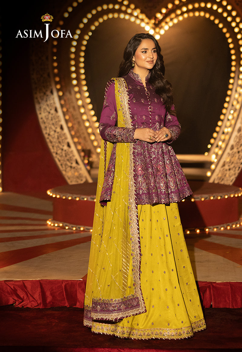 Asim Jofa Unstitched 3 Piece Luxury Festive Rejoice AJLFF-17 Embroidered Two Tone Cotton Silk 3 Pcs