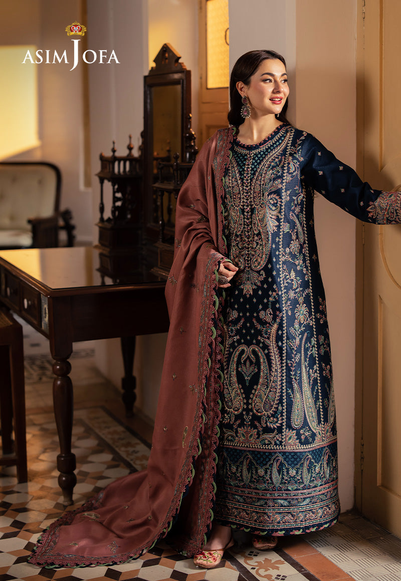 Asim Jofa Pashmina Ajki-03 Embroidered Twill 3 Pc