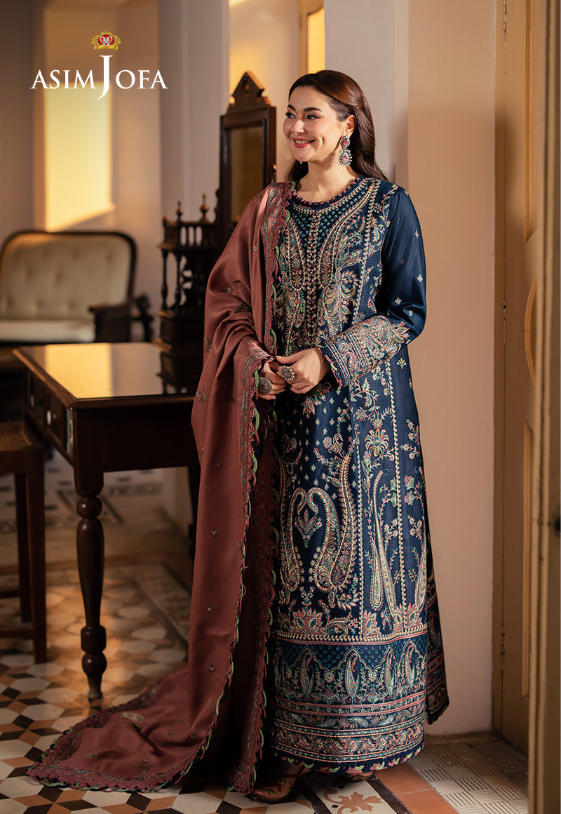 Asim Jofa Pashmina Ajki-03 Embroidered Twill 3 Pc
