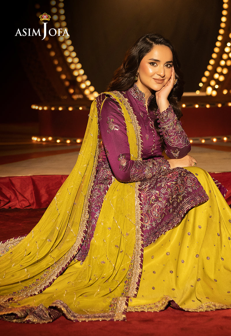 Asim Jofa Unstitched 3 Piece Luxury Festive Rejoice AJLFF-17 Embroidered Two Tone Cotton Silk 3 Pcs