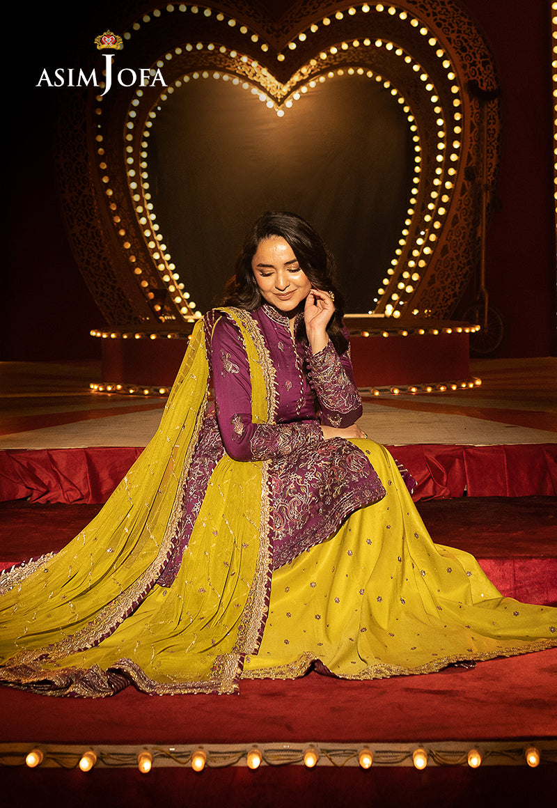 Asim Jofa Unstitched 3 Piece Luxury Festive Rejoice AJLFF-17 Embroidered Two Tone Cotton Silk 3 Pcs