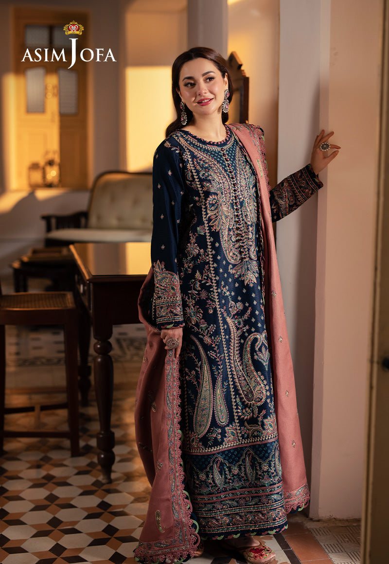 Asim Jofa Pashmina Ajki-03 Embroidered Twill 3 Pc